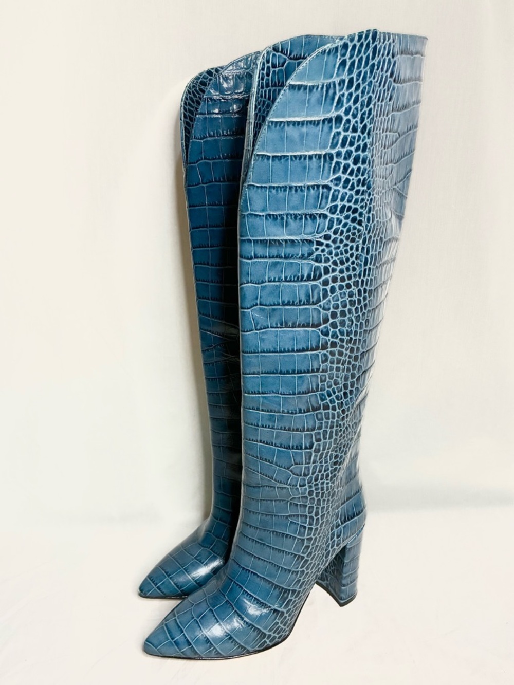 Paris Texas Croc Embossed Leather Boots